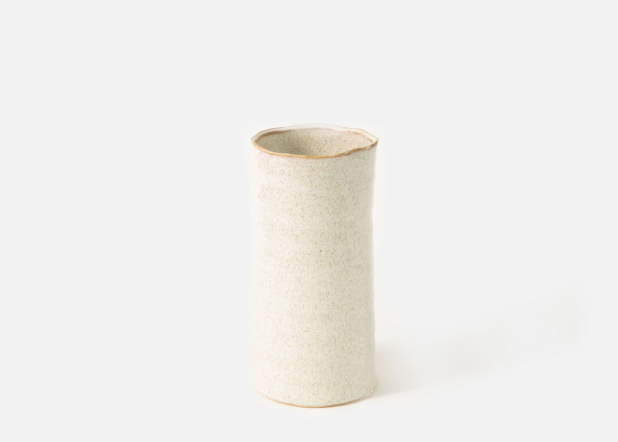 Full View of Speckled Stoneware Vase image number 0